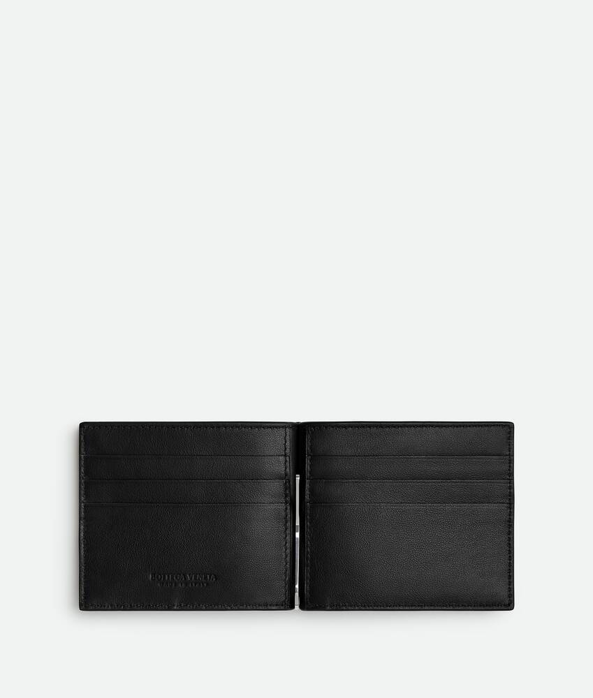 Shop Bottega Veneta Cassette Bill Clip Wallet In Black