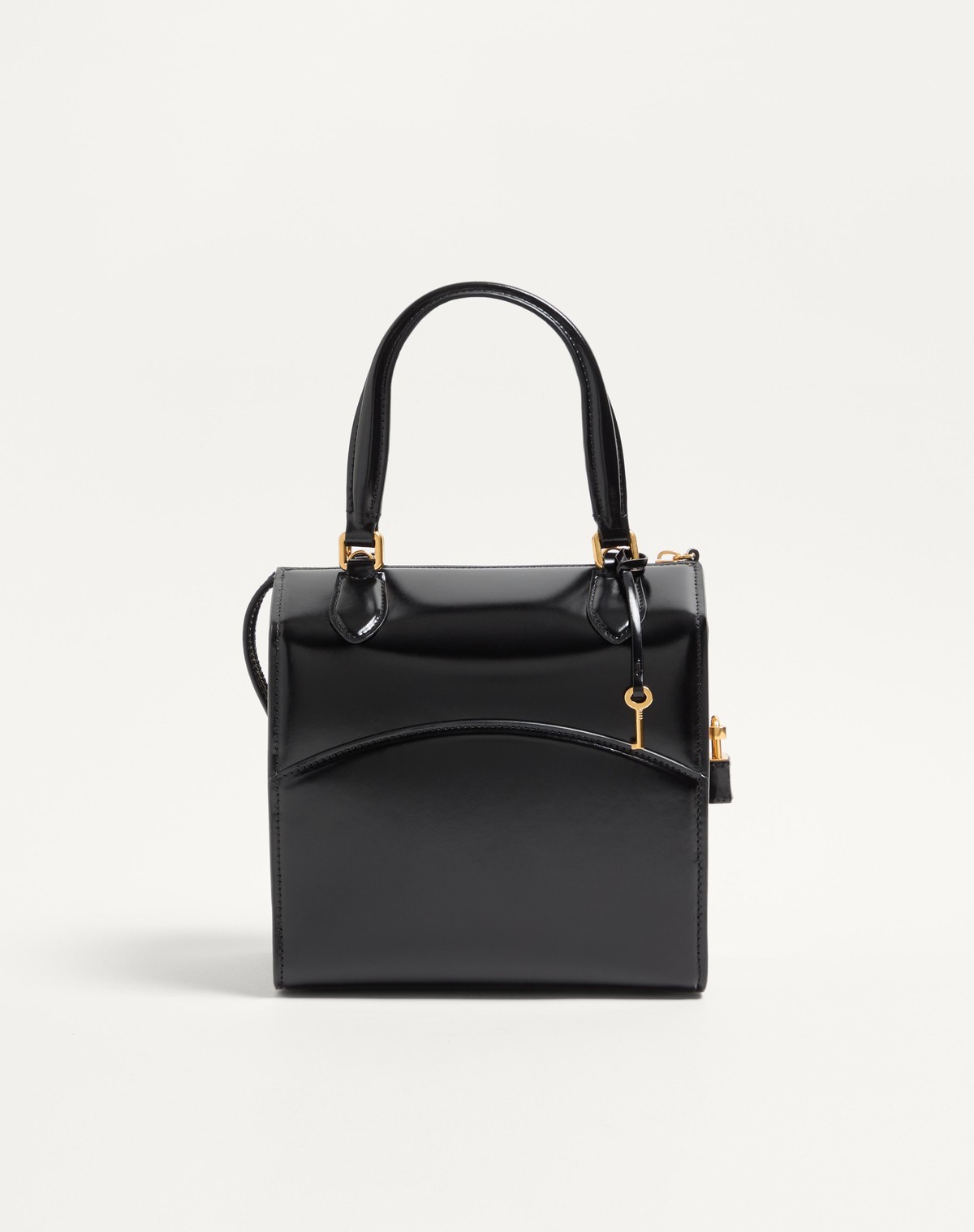 Valentino Garavani  Garavani Vain-case Bowling Bag In Shiny Calfskin Woman Black Uni In Black