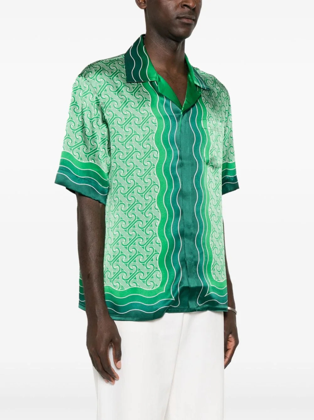 Casablanca Column-monogram Shirt In Green