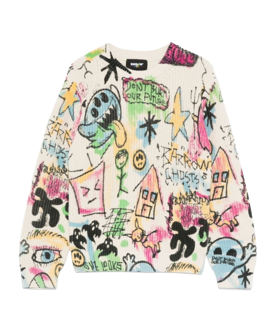 Barrow Graffiti-print Sweater In White