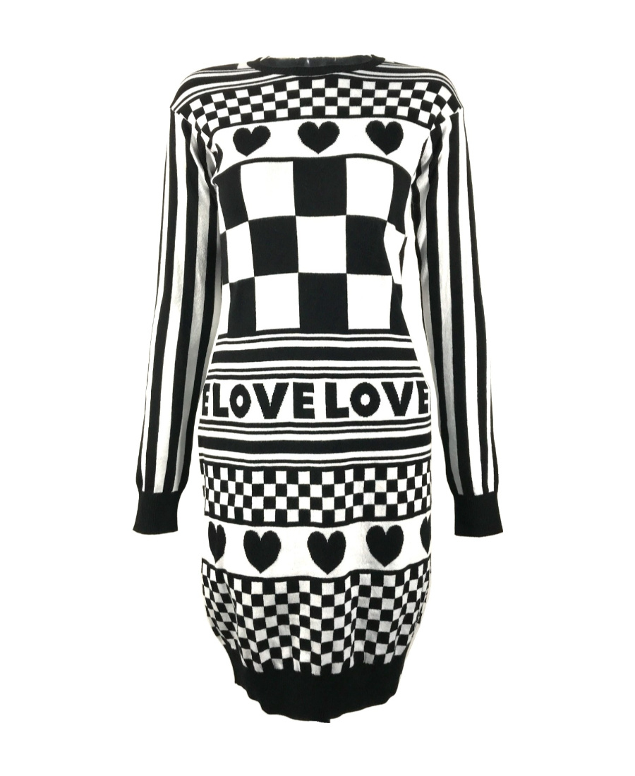 Moschino Logo Dress In Black