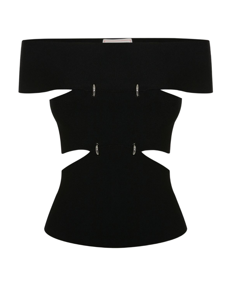 Alexander Mcqueen Lex Sliced Top Ld32 In Black