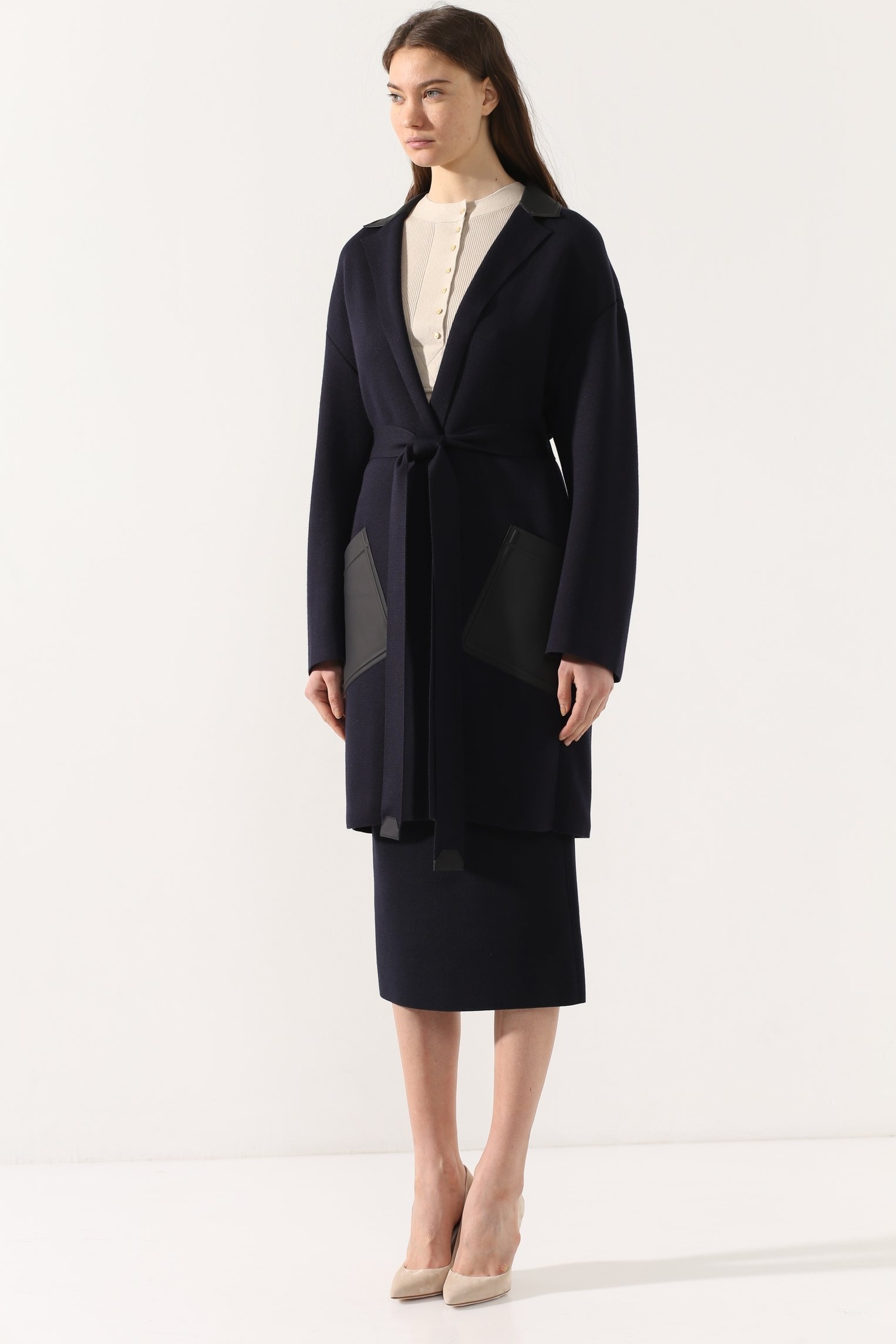 Loro Piana Lapel Lace Knitted Cardigan In Black