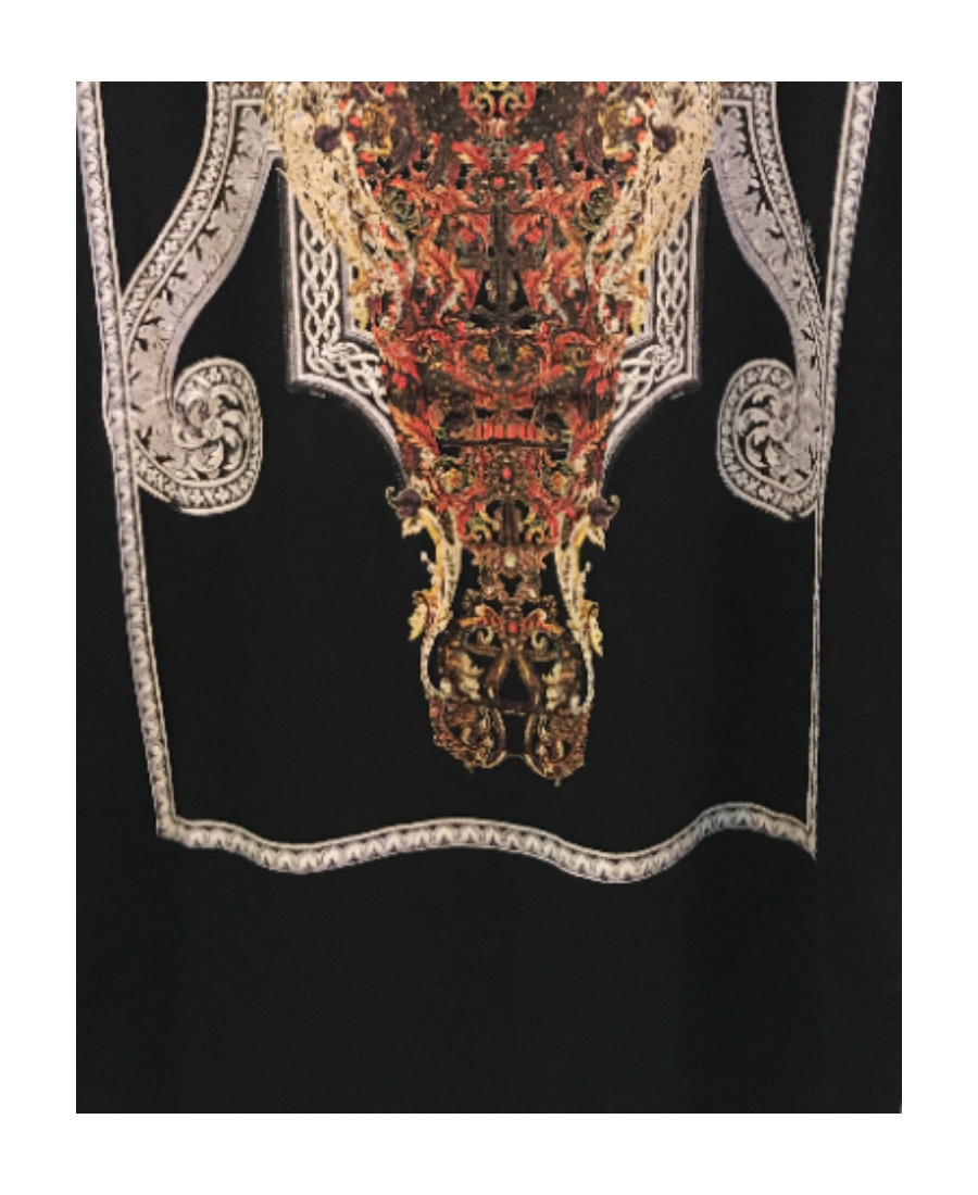 Just Cavalli Printed Round-necked T-shirt In Black