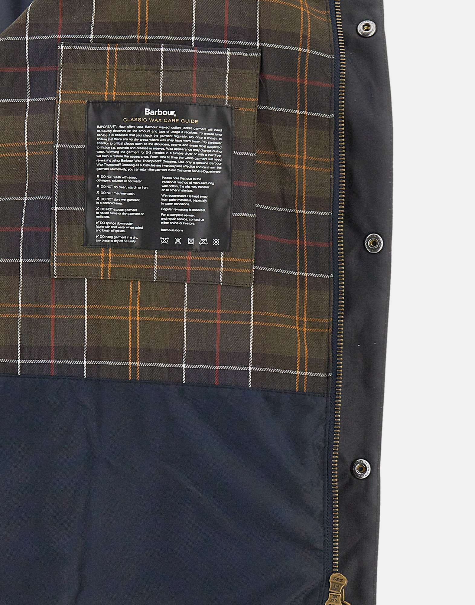 Barbour Corduroy-collar Waxed-cotton Jacket In Black