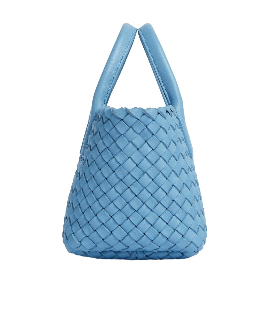 Bottega Veneta Cabat Mini Intrecciato Leather Tote In Blue