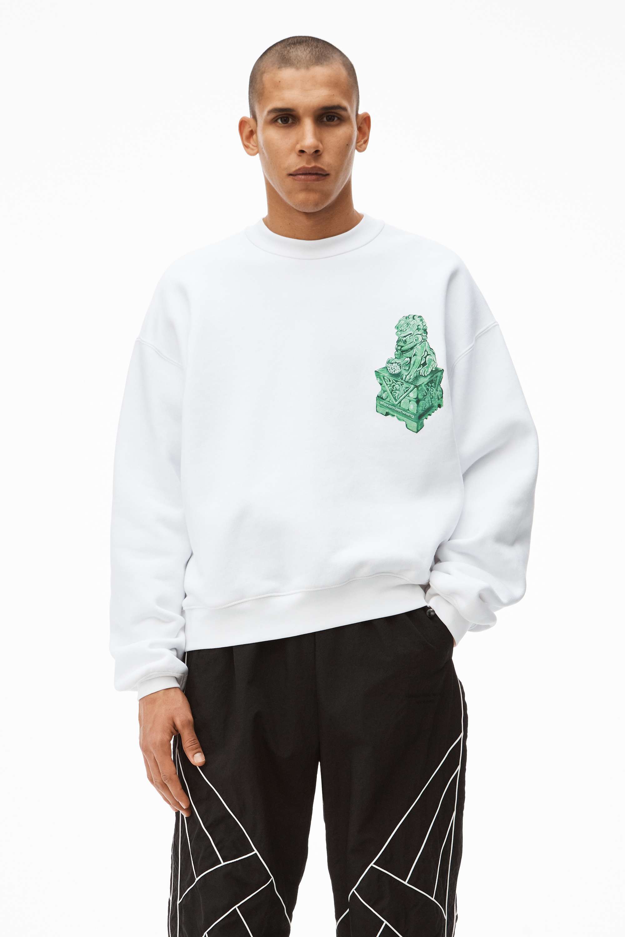 Alexander Wang Graphic-print Cotton Sweatshirt In White