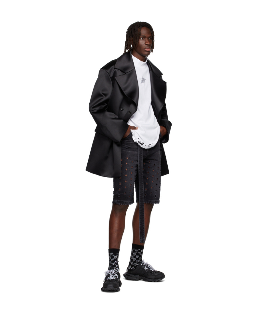 We11 Done Non-stretch Denim Shorts In Black