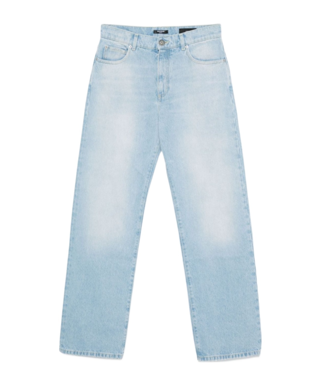 Balmain Straight Leg Denim Trousers In Blue