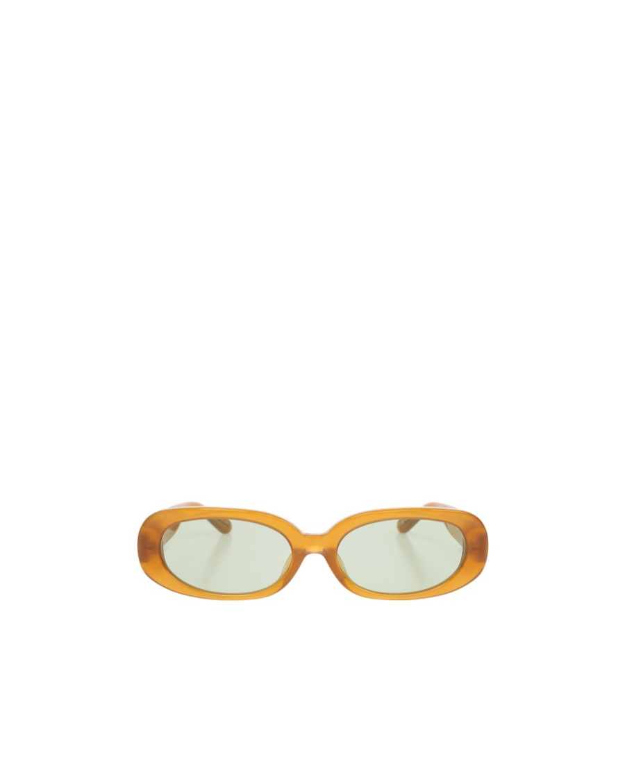 Linda Farrow X Rowen Rose Cara Oval Framed Sunglasses In White