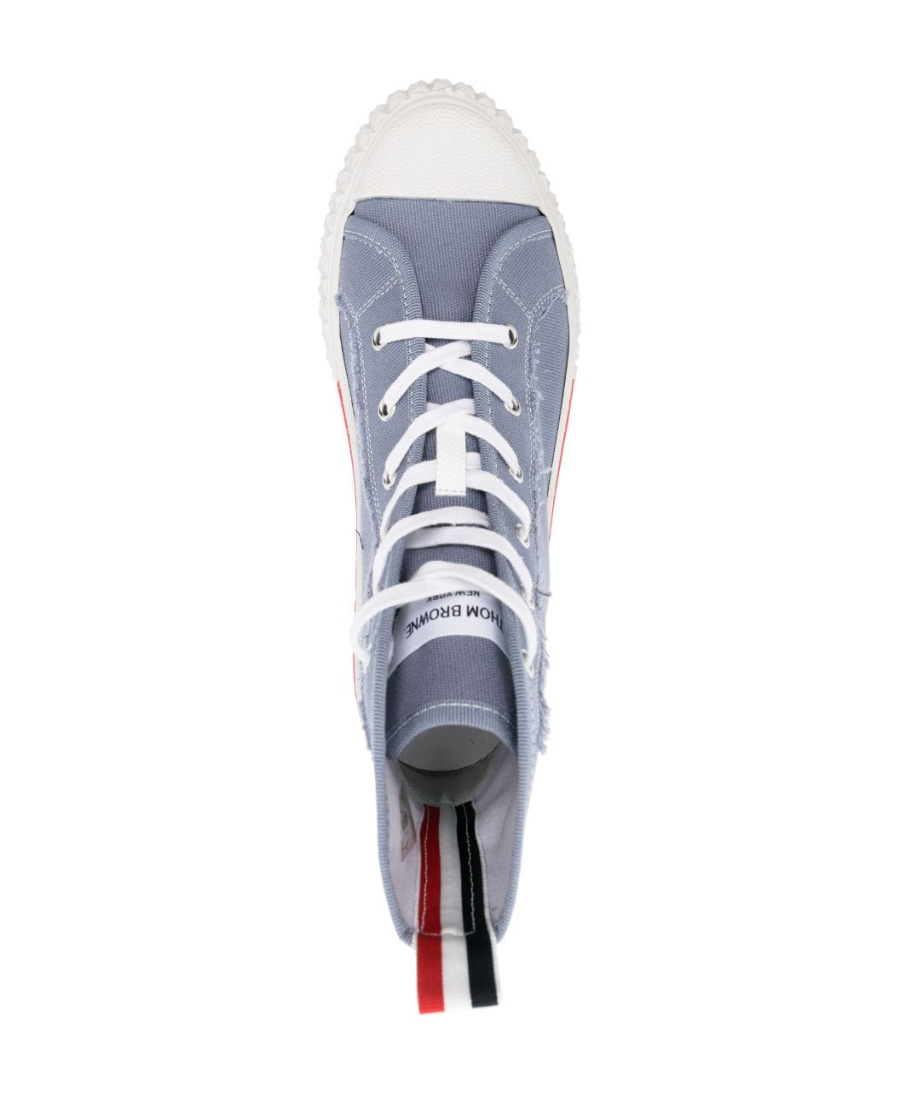 Thom Browne Rwb-stripe High-top Sneakers In Gray