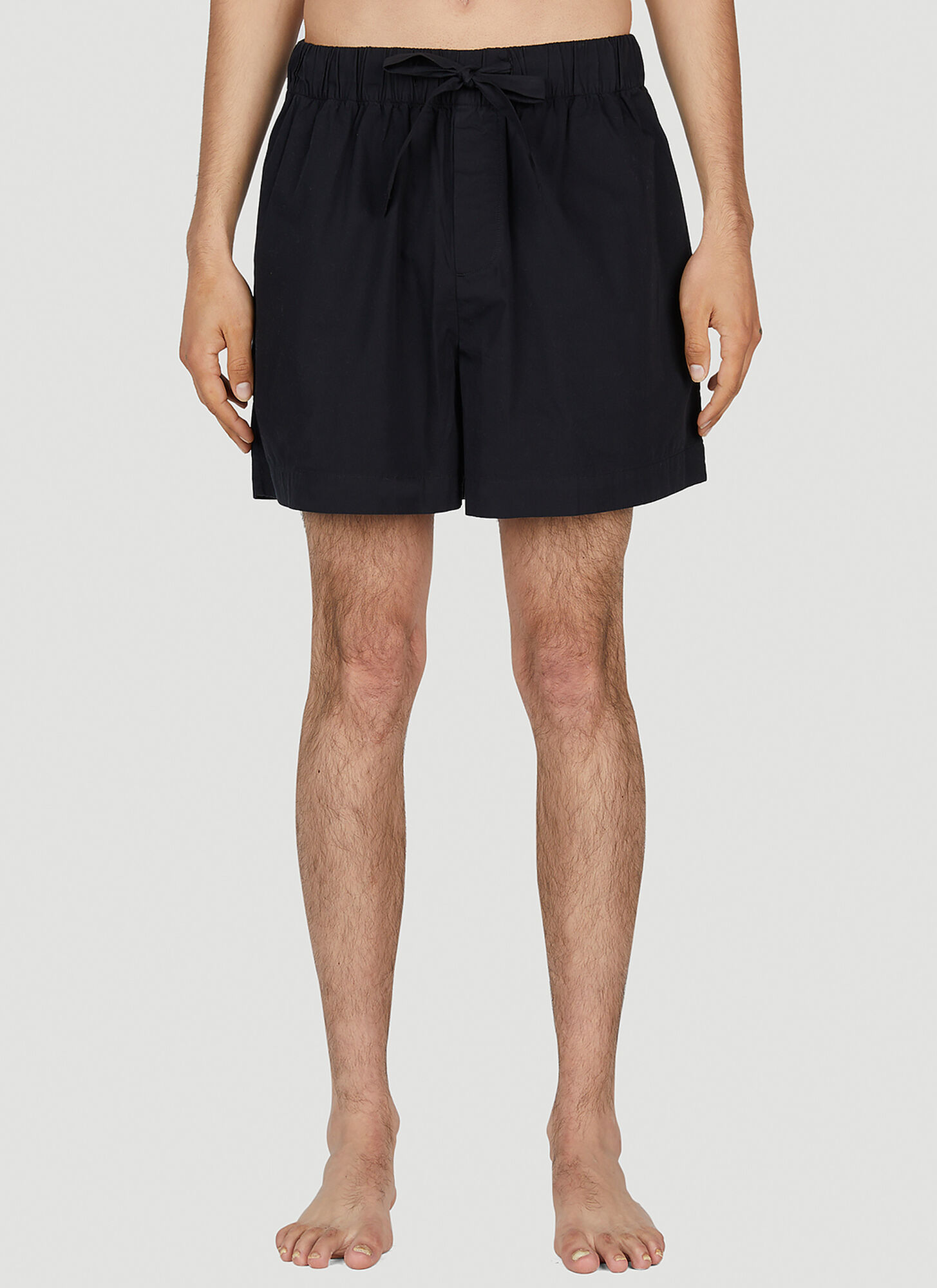 Tekla Drawstring Sleep Shorts In Black