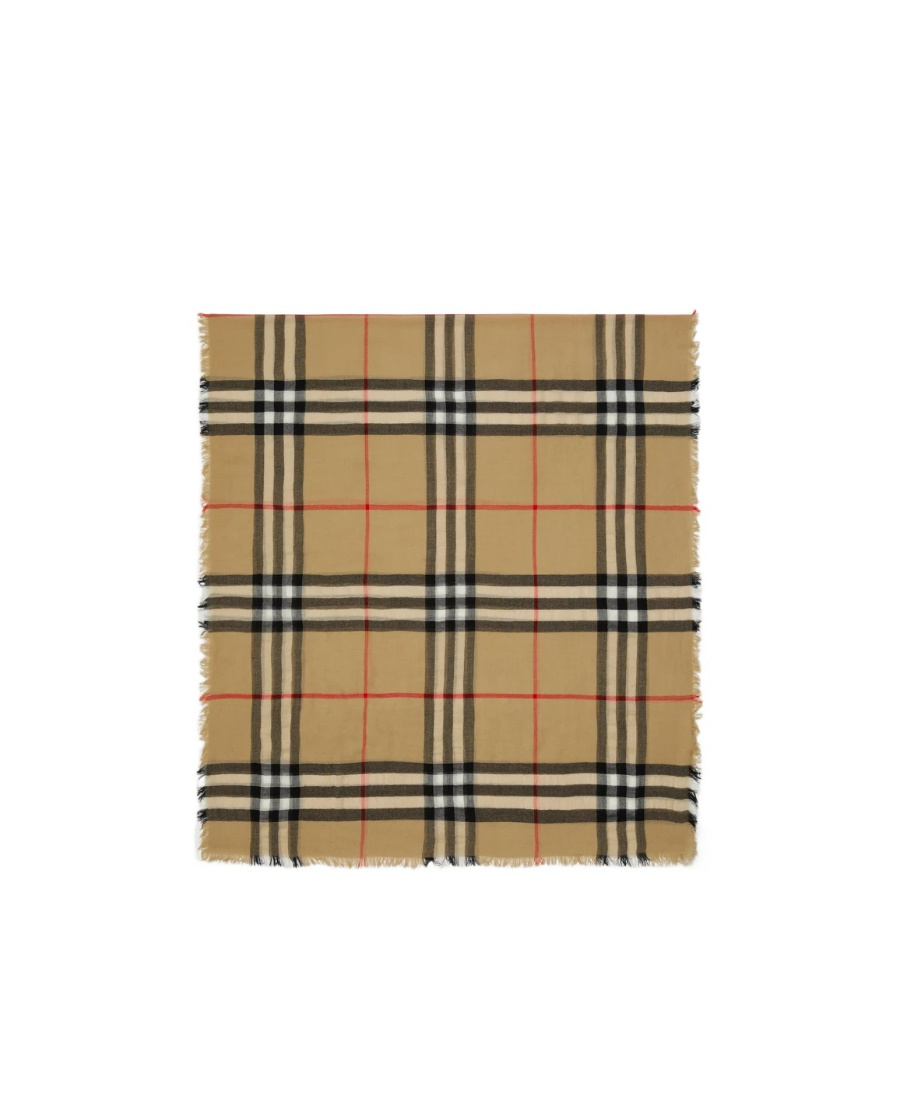 BURBERRY BURBERRY CHECKED FRAYED-EDGE SCARF
