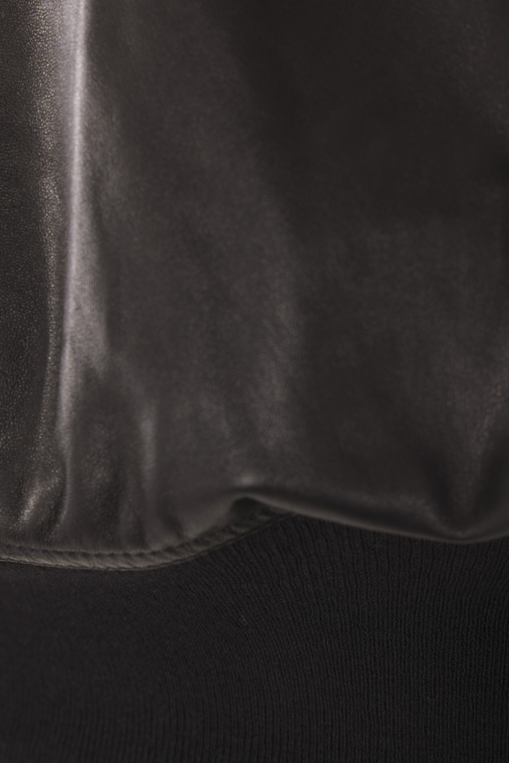 Rick Owens Short Leather Jacket In Black