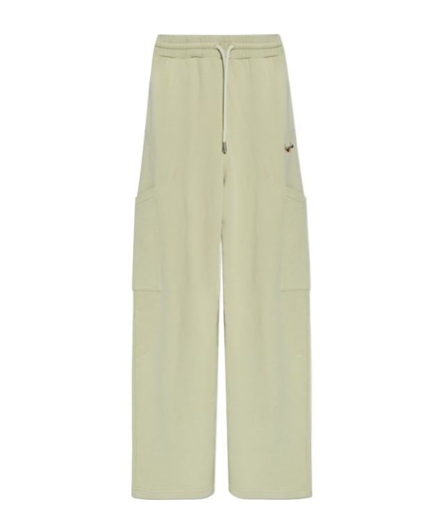 Off-white Logo-embroidered Cargo Pants In Green
