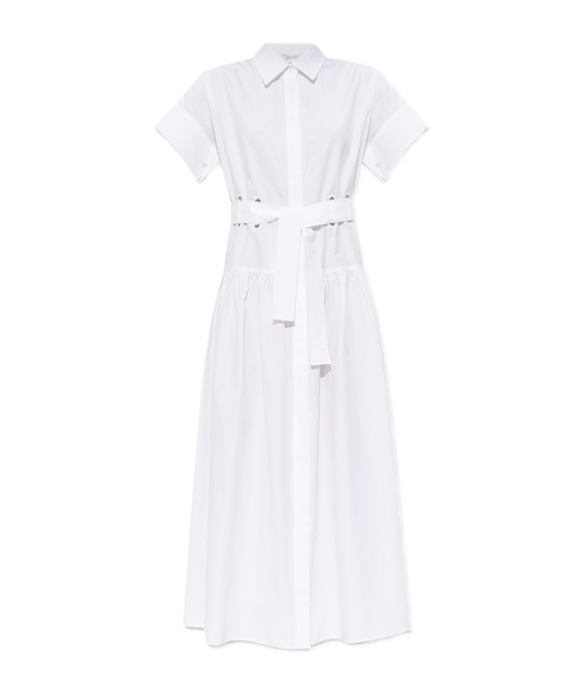 Max Mara Short Sleeve Dress In White