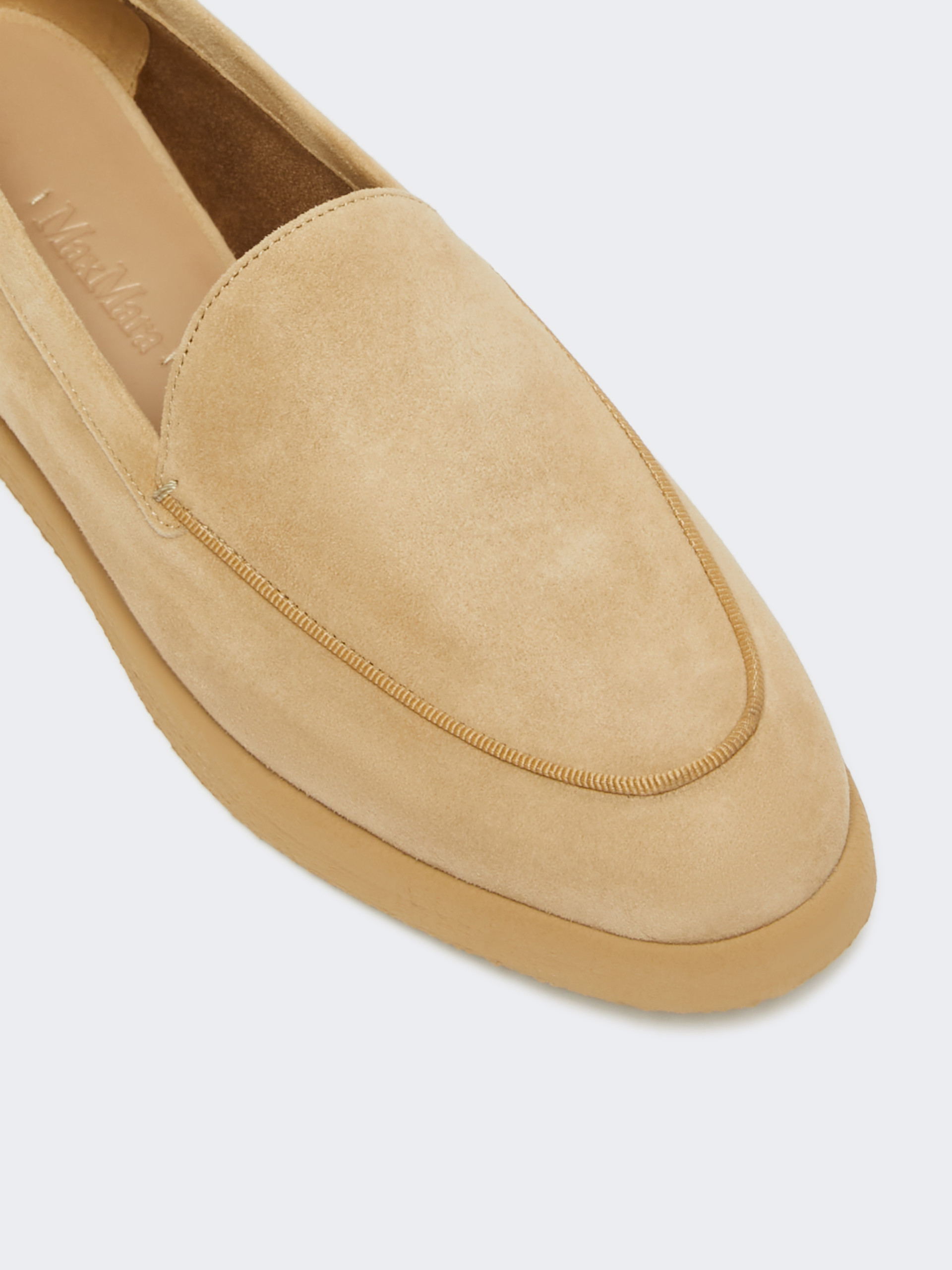 Max Mara Lightweight Suede Loafers In Brown