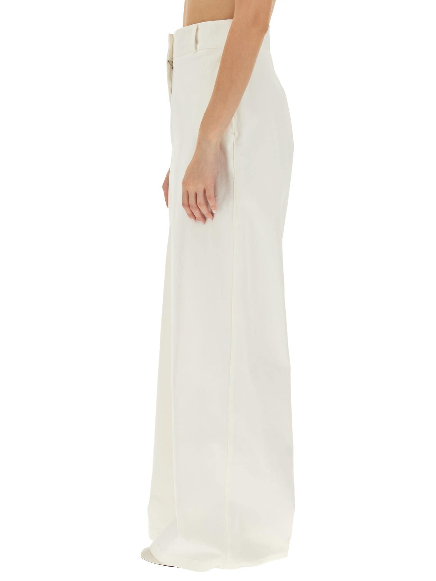 Jil Sander High-waisted Wide Leg Pants With Clean Lines In White