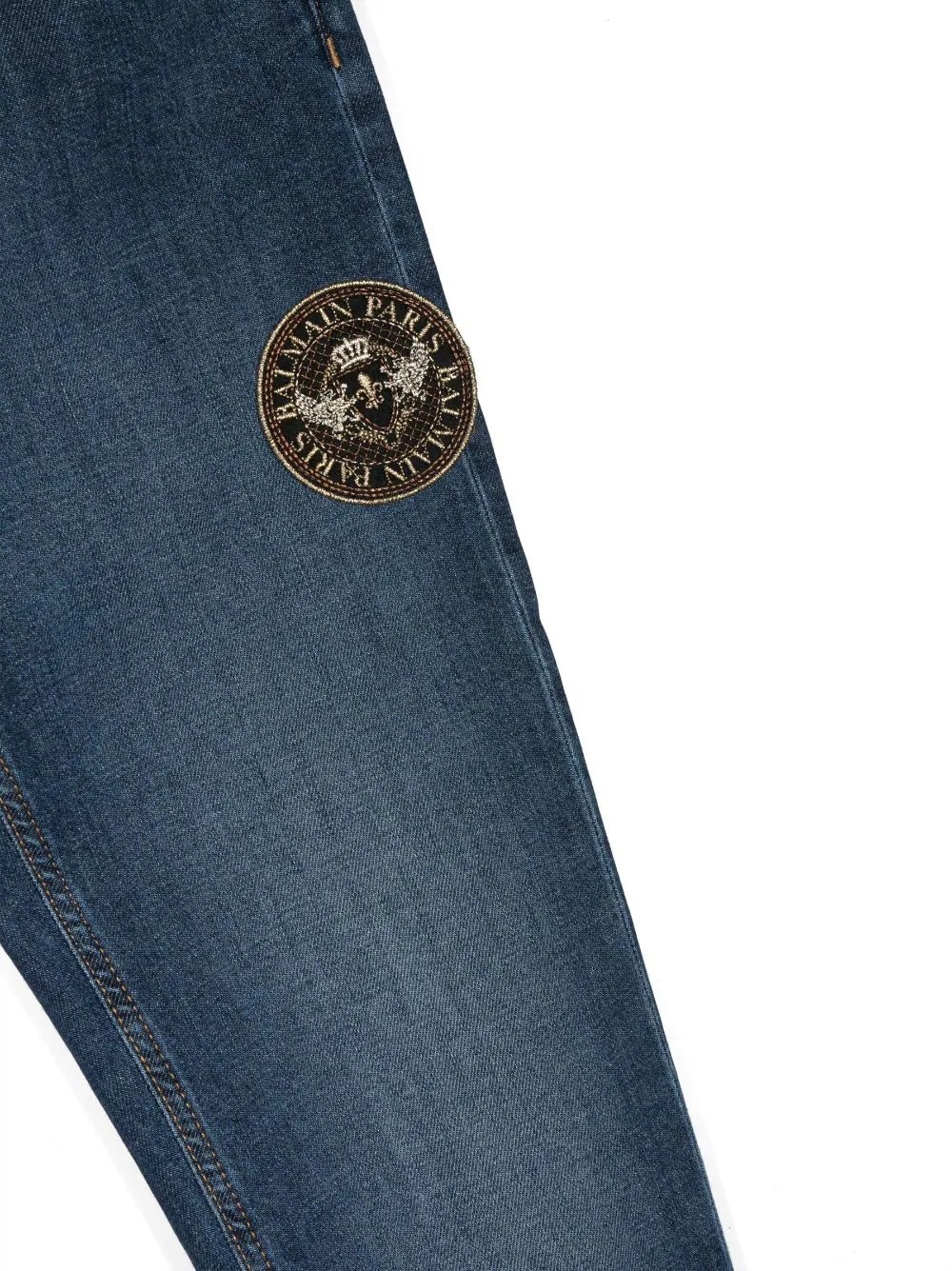 Balmain Belt Ring Jeans In Blue
