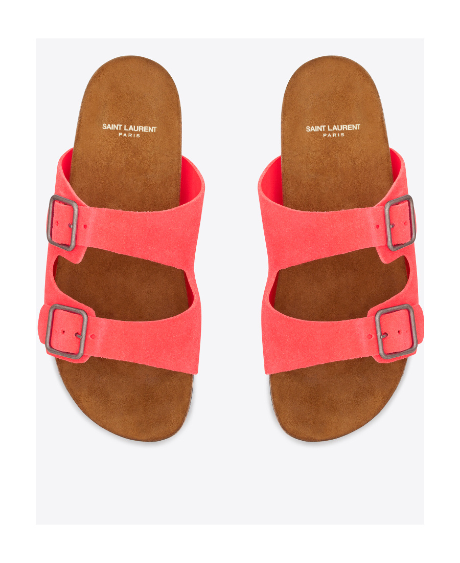 Saint Laurent Jimmy Double-strap Sandals In Multicolor