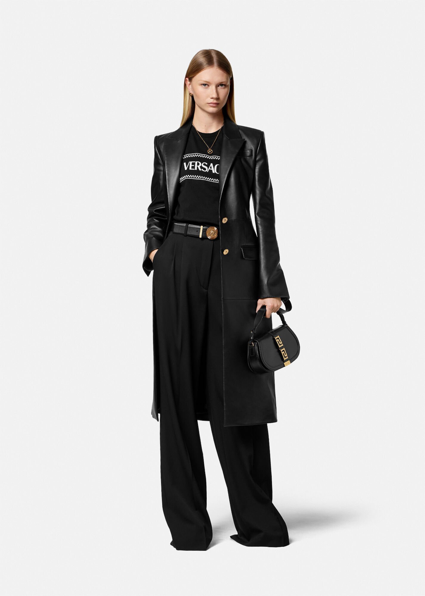 Shop Versace Logo-embroidered Cotton T-shirt In Black