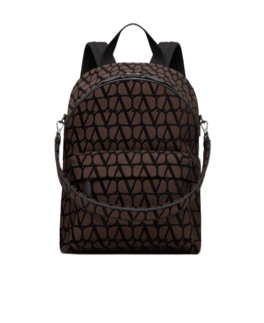 Valentino Toile Iconographe Leather-trim Backpack In Black