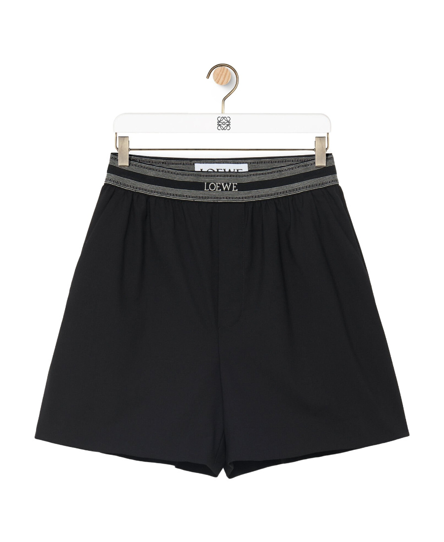 Loewe Wool Shorts In Black