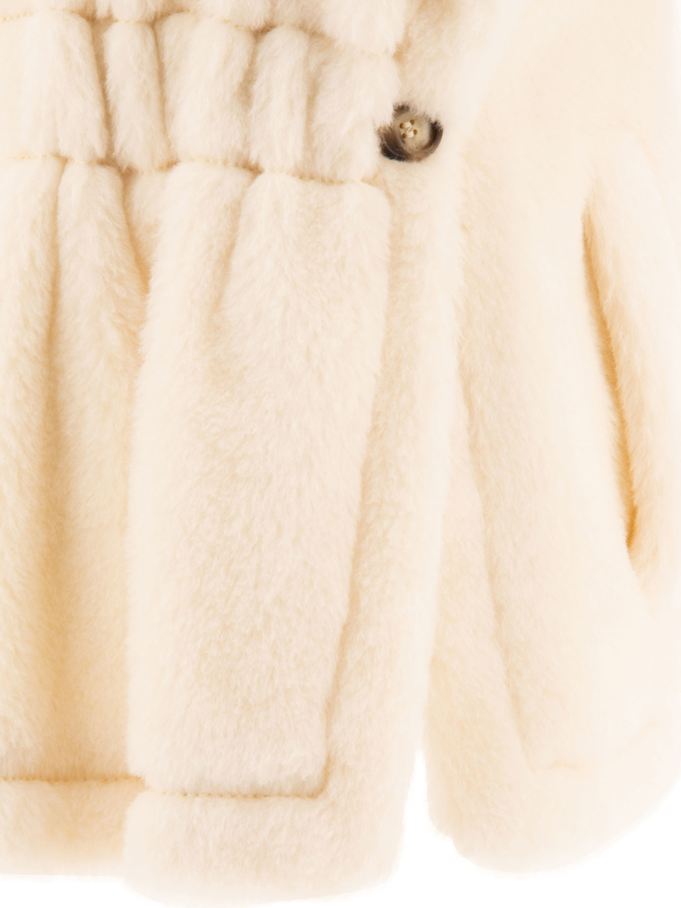 Max Mara Teddy Fabric Alpaca And Wool Cape In Nude