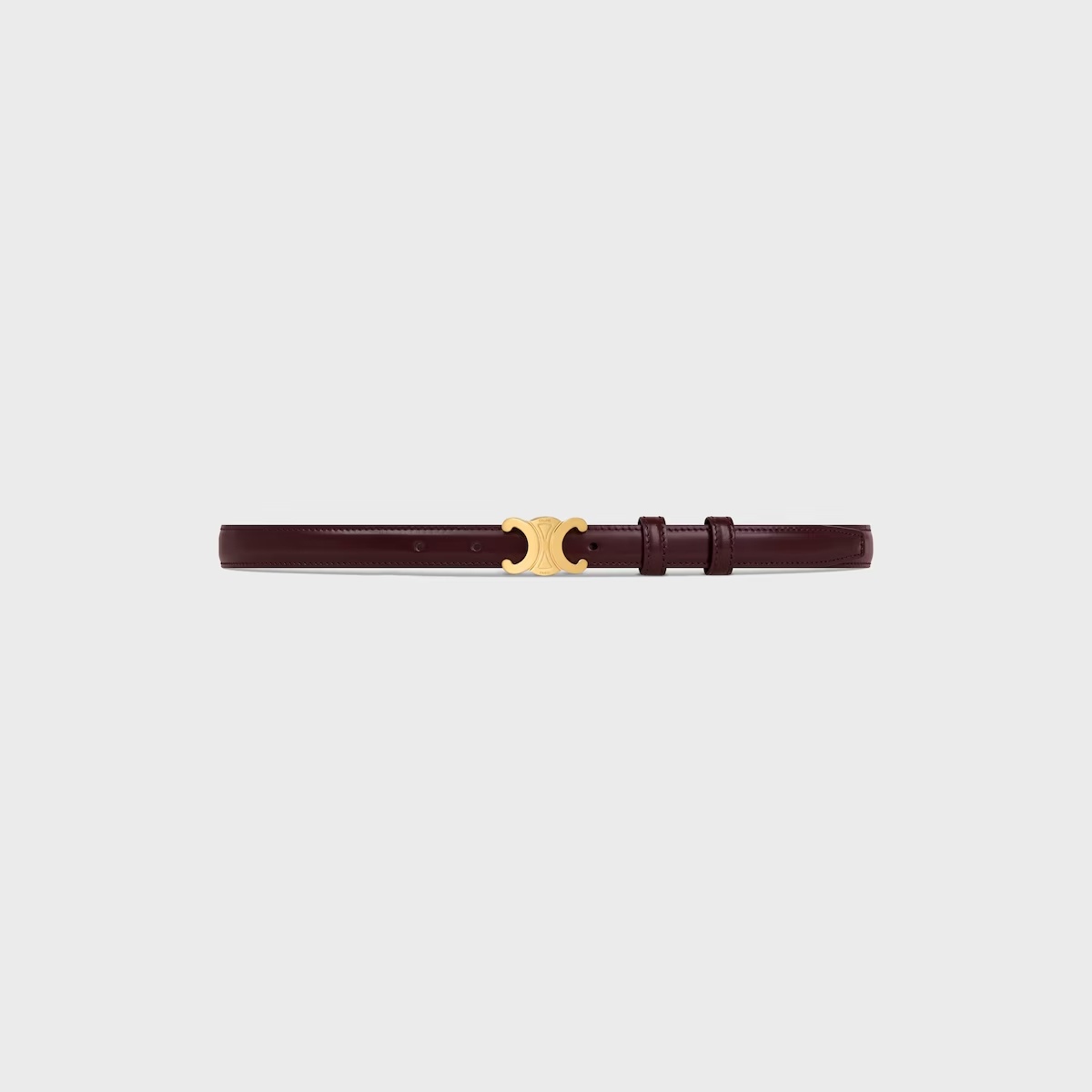 Celine Small 18mm Triomphe Belt In Taurillon Leather In Burgundy