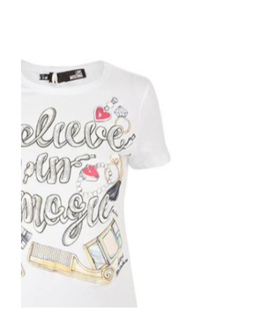 Moschino T-shirt With Round Neck And Short Sleeves In White