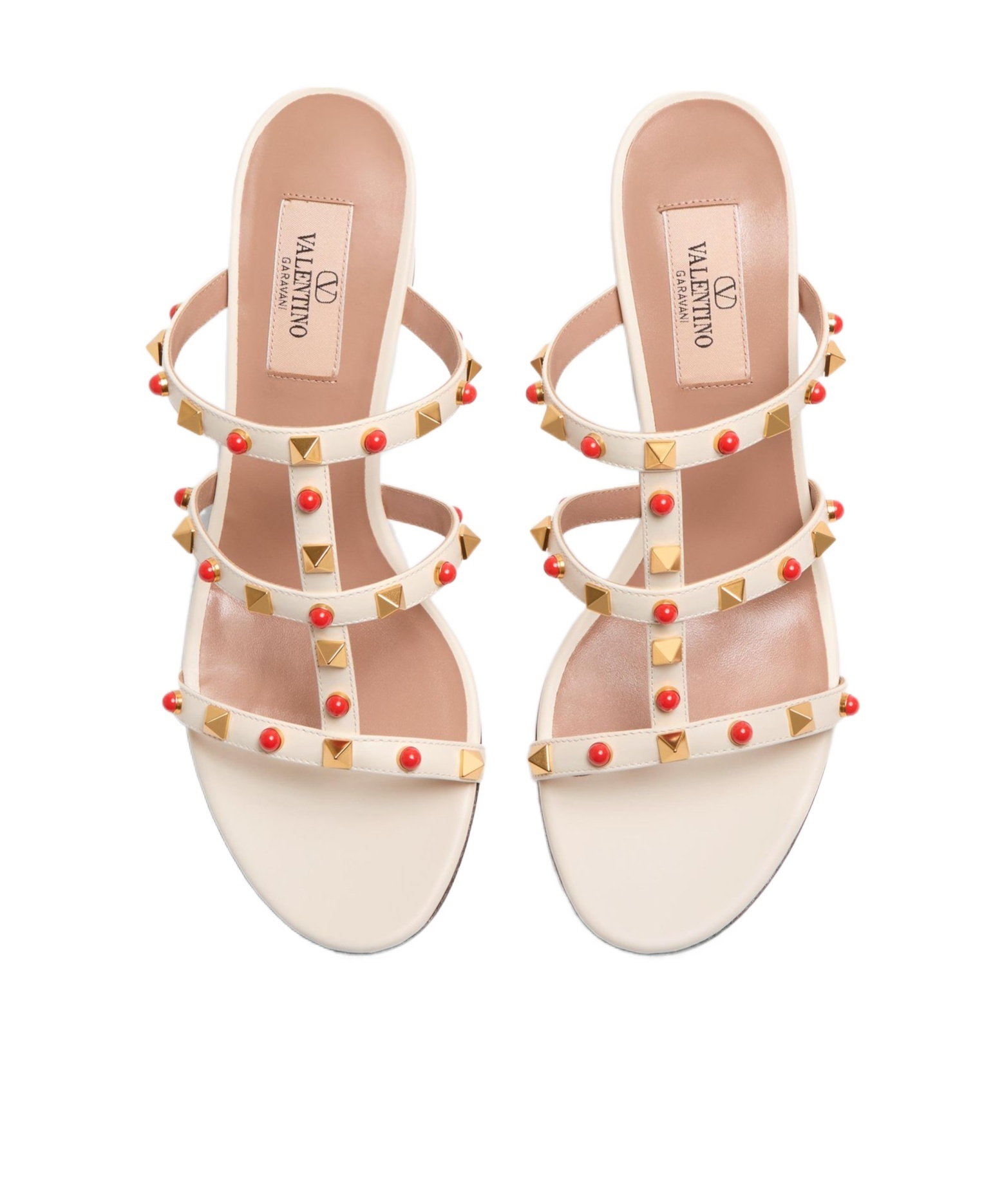 Valentino Rockstud T. 60 Block Heel Sandals In Multi