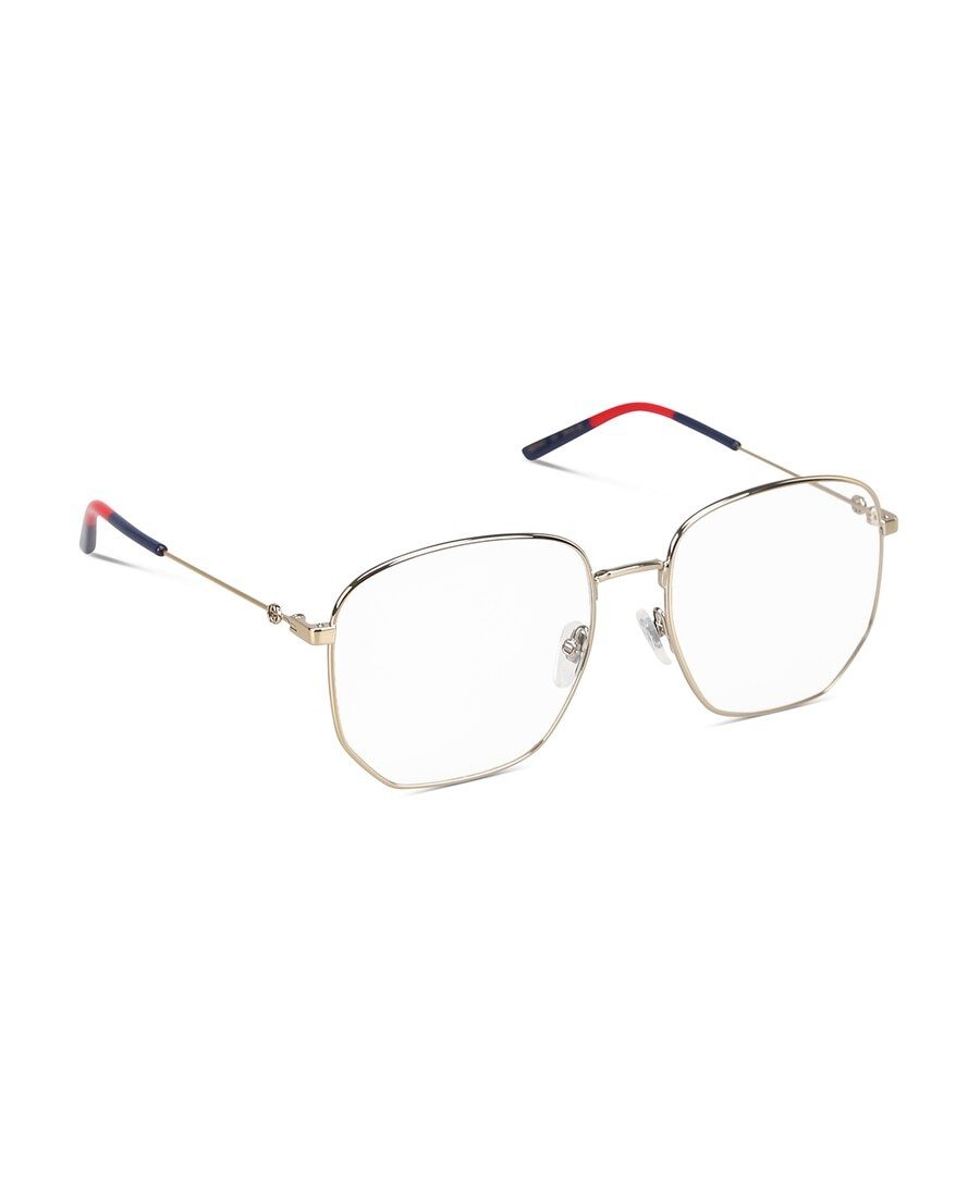 Gucci Web Detail Hexagonal-frame Glasses In White