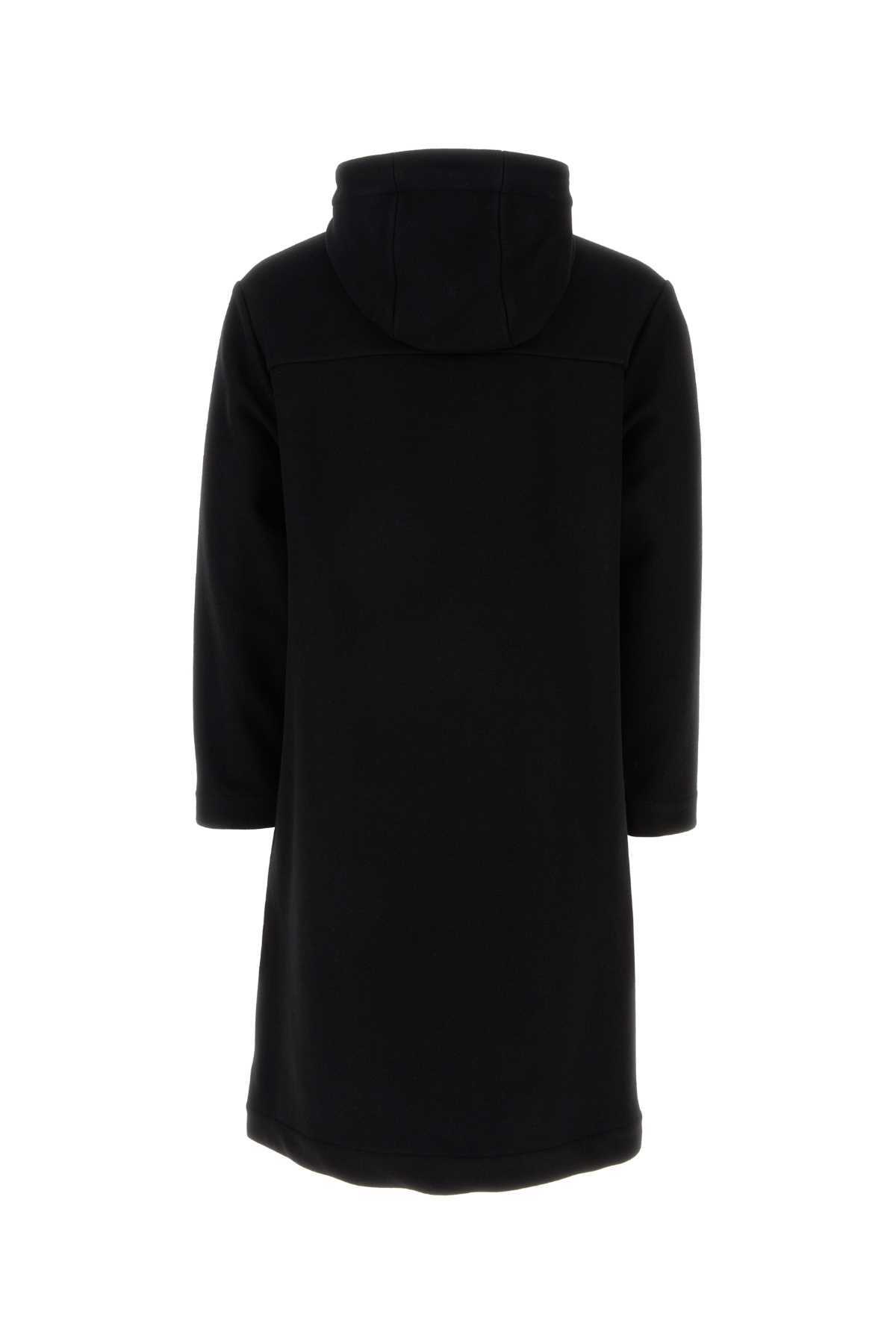 Aspesi Wool Blend Melton Loose Parka In Black