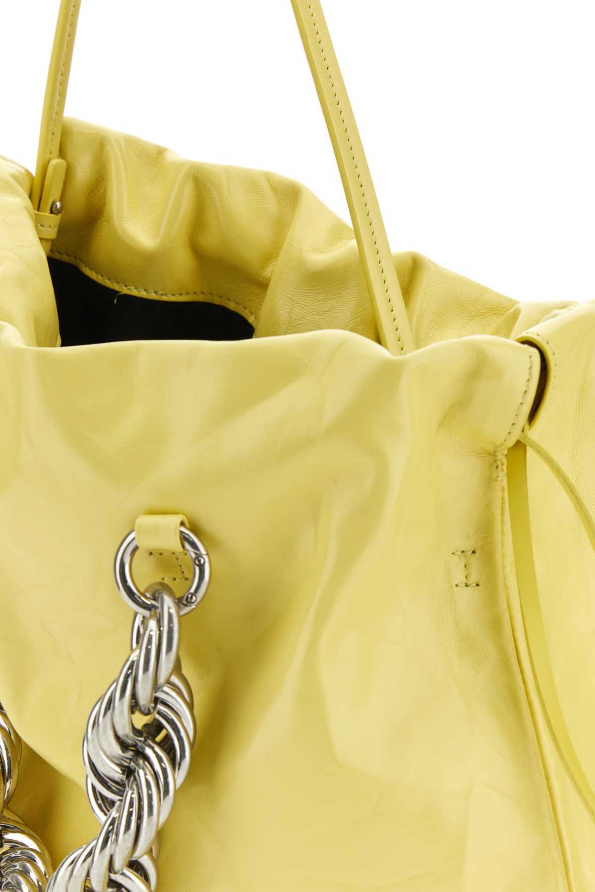 Jil Sander Metallic Top-handle Leather Tote Bag In Yellow