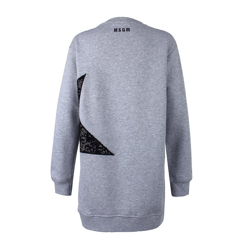 MSGM ROUND COLLAR LONG SLEEVE SWEATER