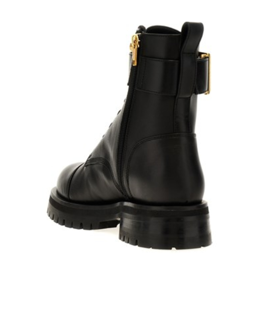 Balmain Combat Ankle Boots In Black