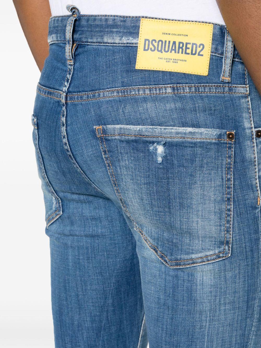 Dsquared2 Designer 5-pocket Navy Blue Jeans For Men In Blue
