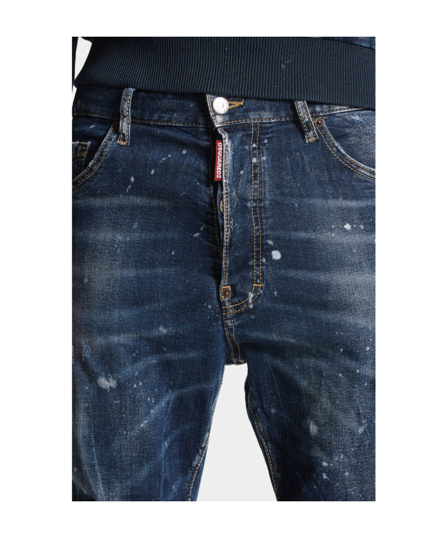 Shop Dsquared2 Sprayed Effect Jeans In Black