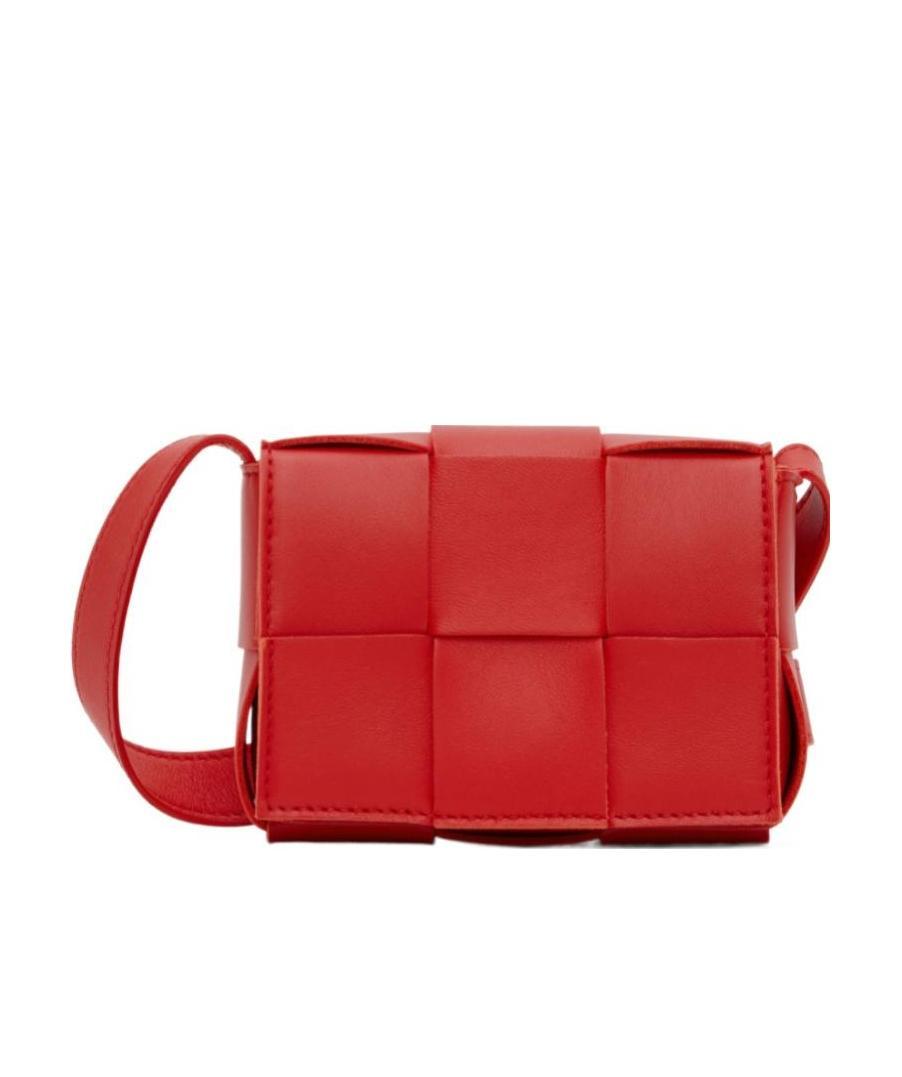 Bottega Veneta Mini Cassette Shoulder Bag In Red