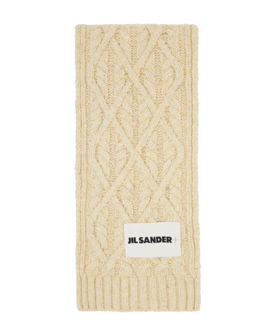 Jil Sander Cable-knit Scarf In Nude