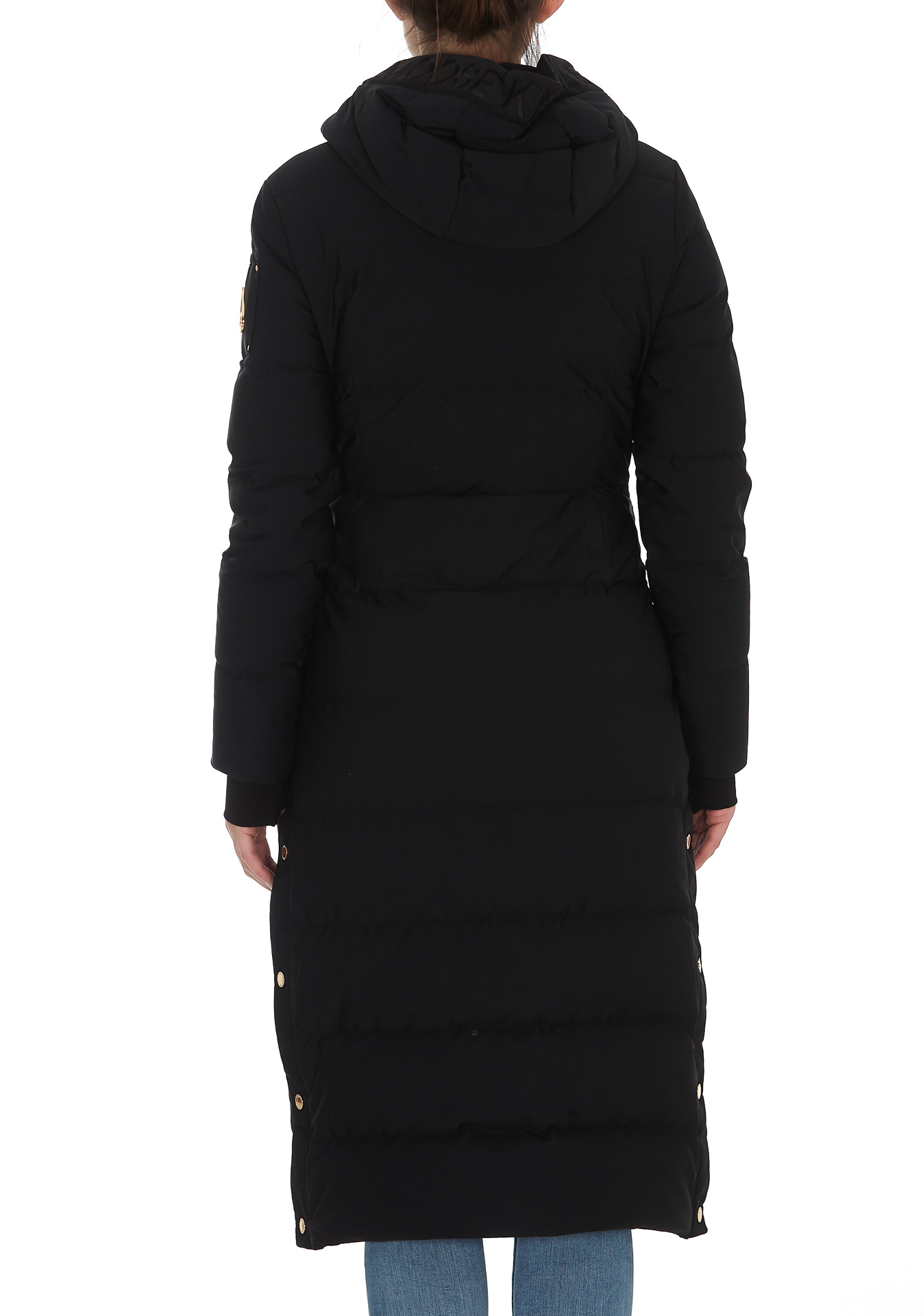 Moose Knuckles Hooded Down Jacket In Black