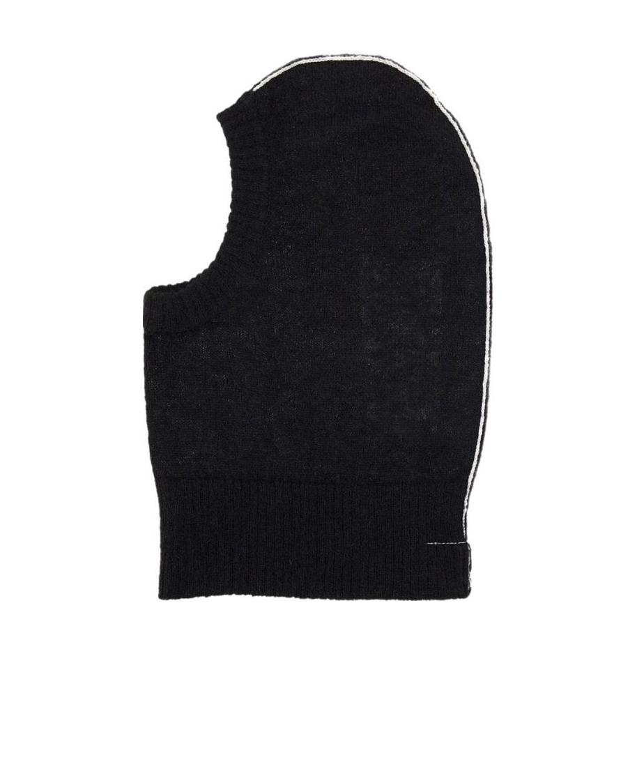 Mm6 Maison Margiela Logo Balaclava Beanie Hat In Black