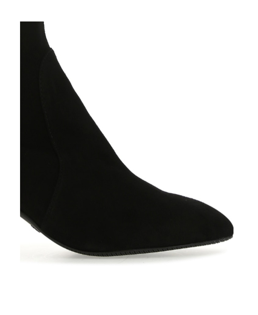Stuart Weitzman Yuliana 60 Suede Leather Ankle Boot In Black