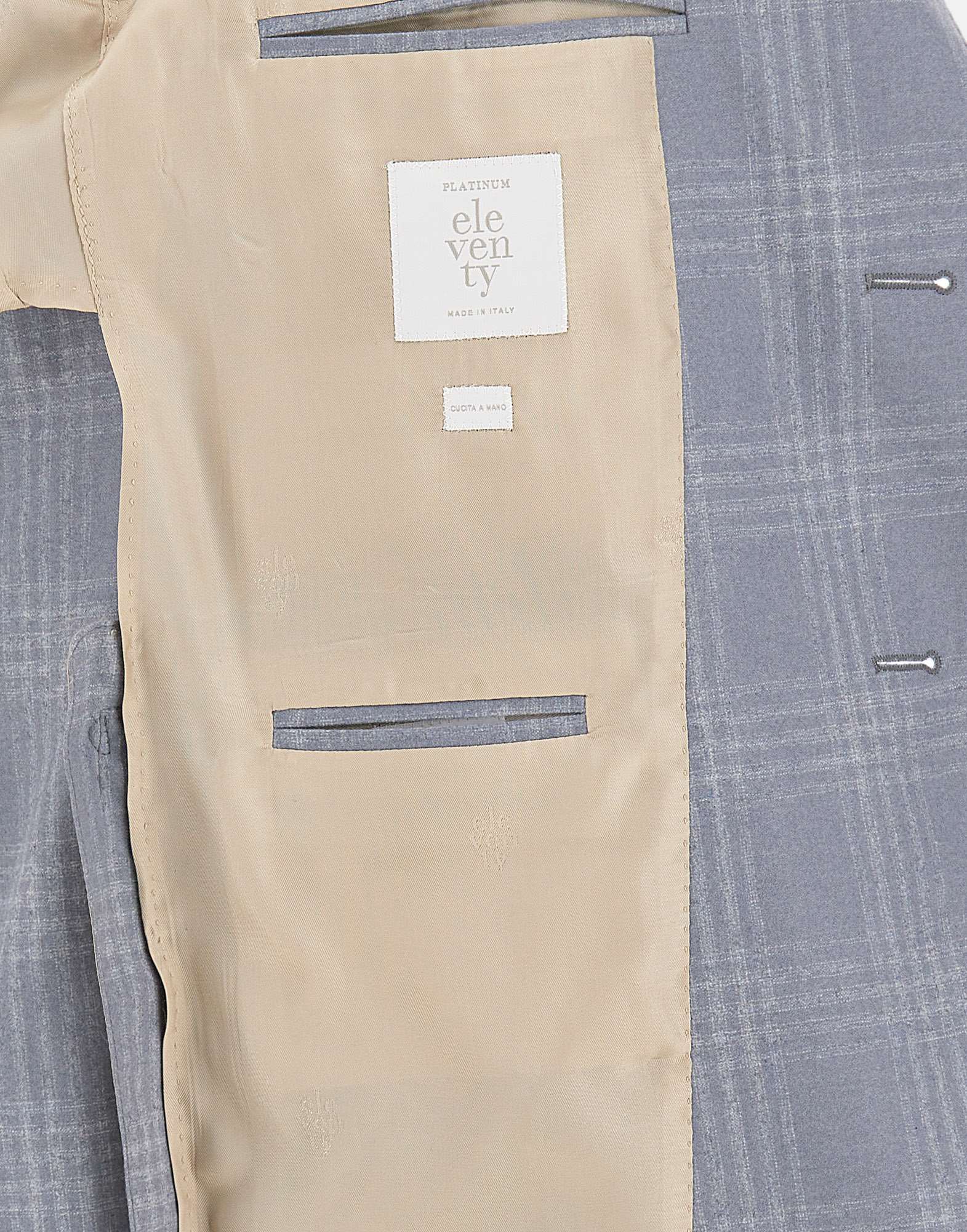 Eleventy Single-breasted Checked Blazer In Blue