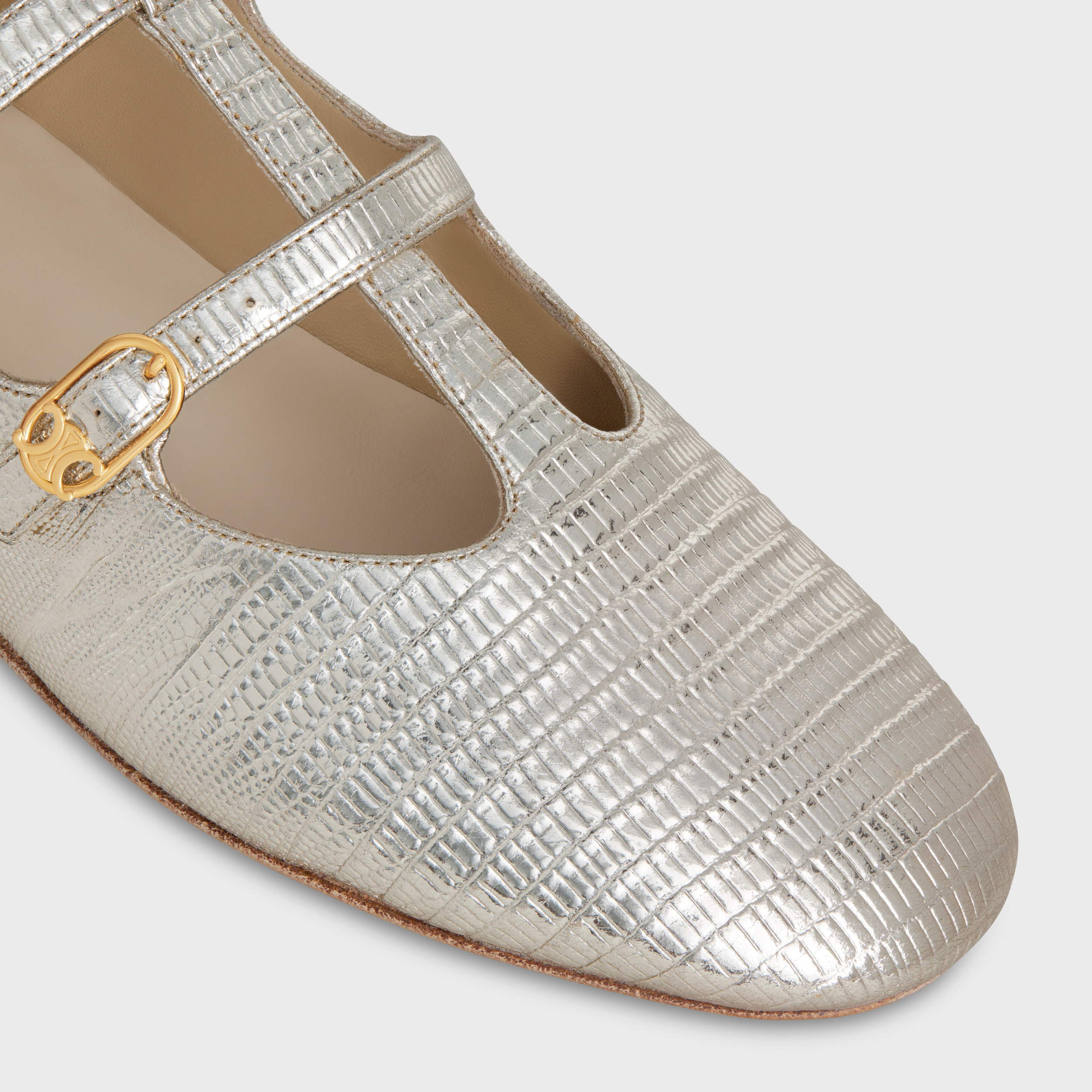 Celine Les Ballerines Mary Jane Shoes In Nude