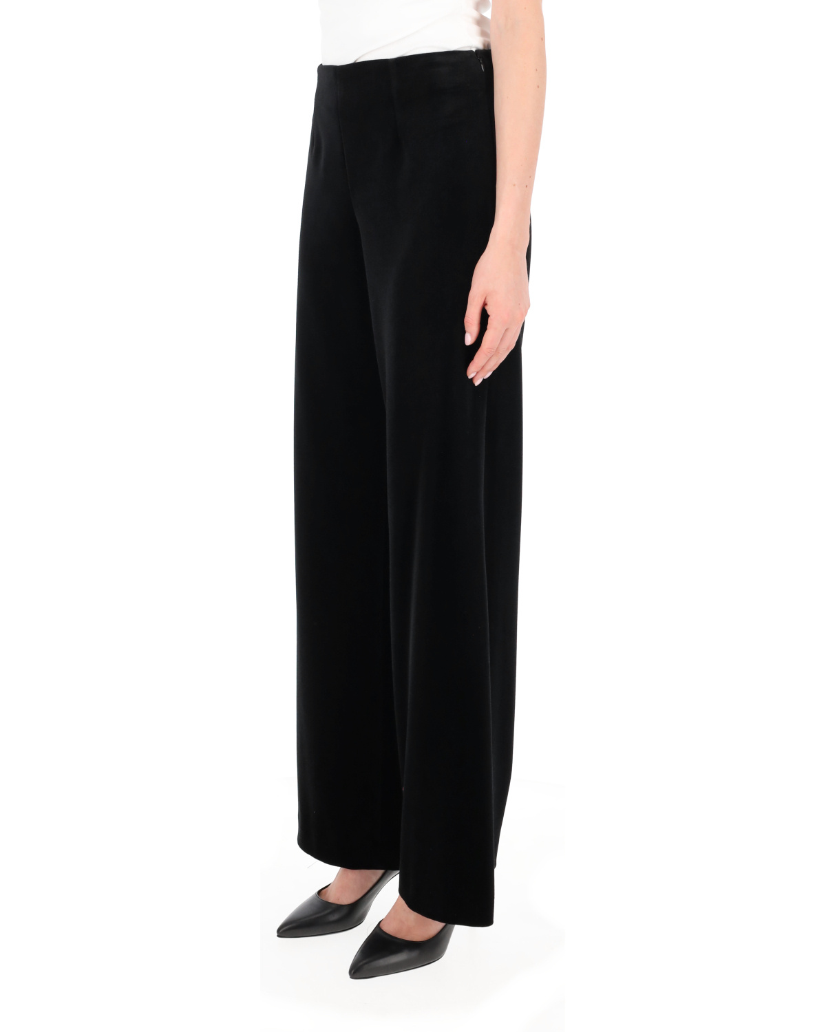 Philosophy Di Lorenzo Serafini Wide-leg Velvet Trousers In Black
