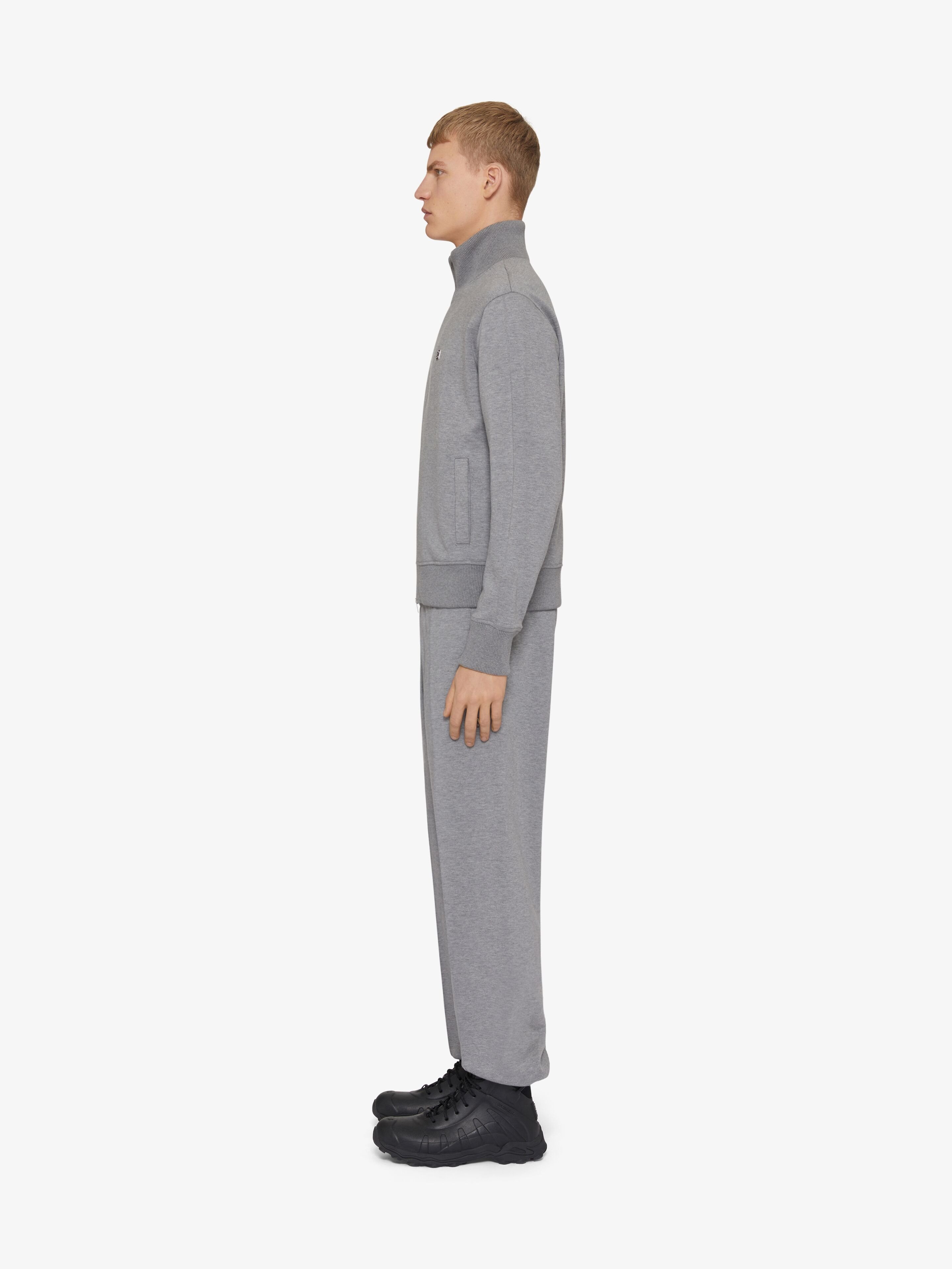Givenchy Tracksuit Jacket In Fleece With 4g Detail In Gray