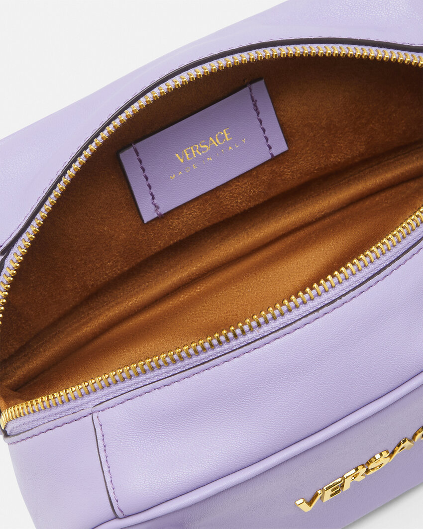 Versace Zipper Tote Bag In Purple