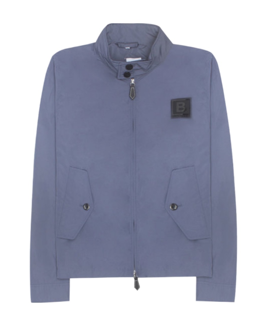 Burberry Long-sleeved Casual Jacket With Standing Collar In Blue