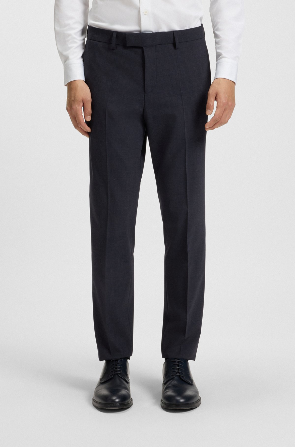 Hugo Boss Slim-fit Suit In Micro-patterned Stretch Fabric In Blue